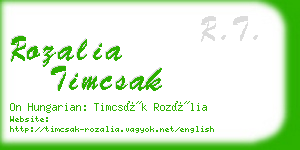 rozalia timcsak business card